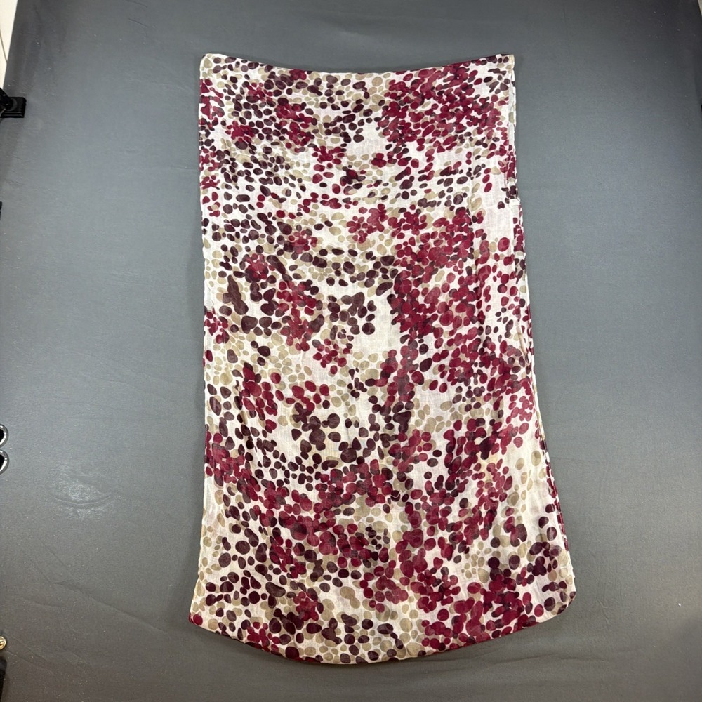Lightweight Infinity Scarf Abstract Speckled Burgundy Plum Tan Sheer Loop